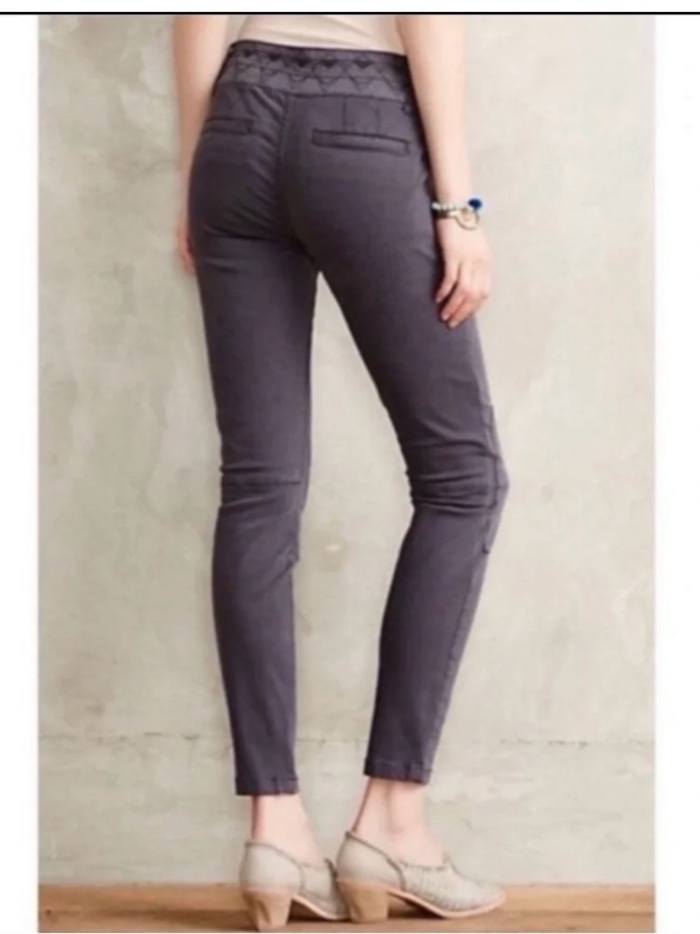 Pilcro and the Letterpress Slim Cargo-Style Skinny Pants in Charcoal Gray - Picture 2 of 6
